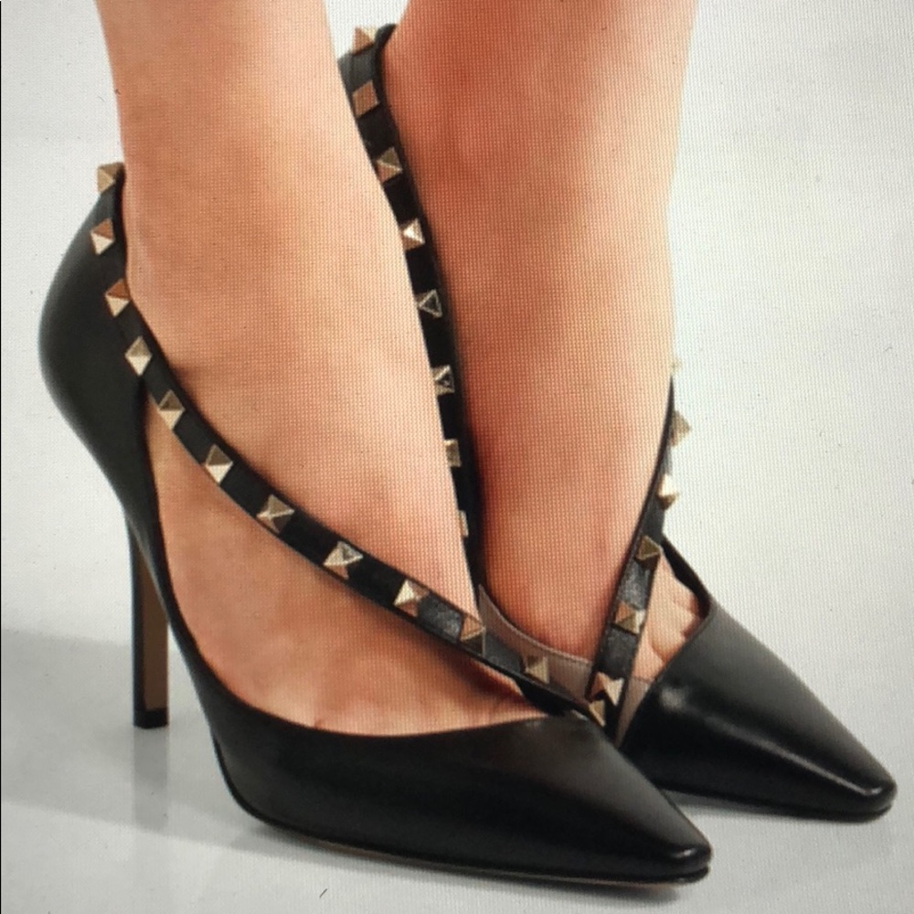 Valentino Garavani Rockstud two-tone leather pumps
